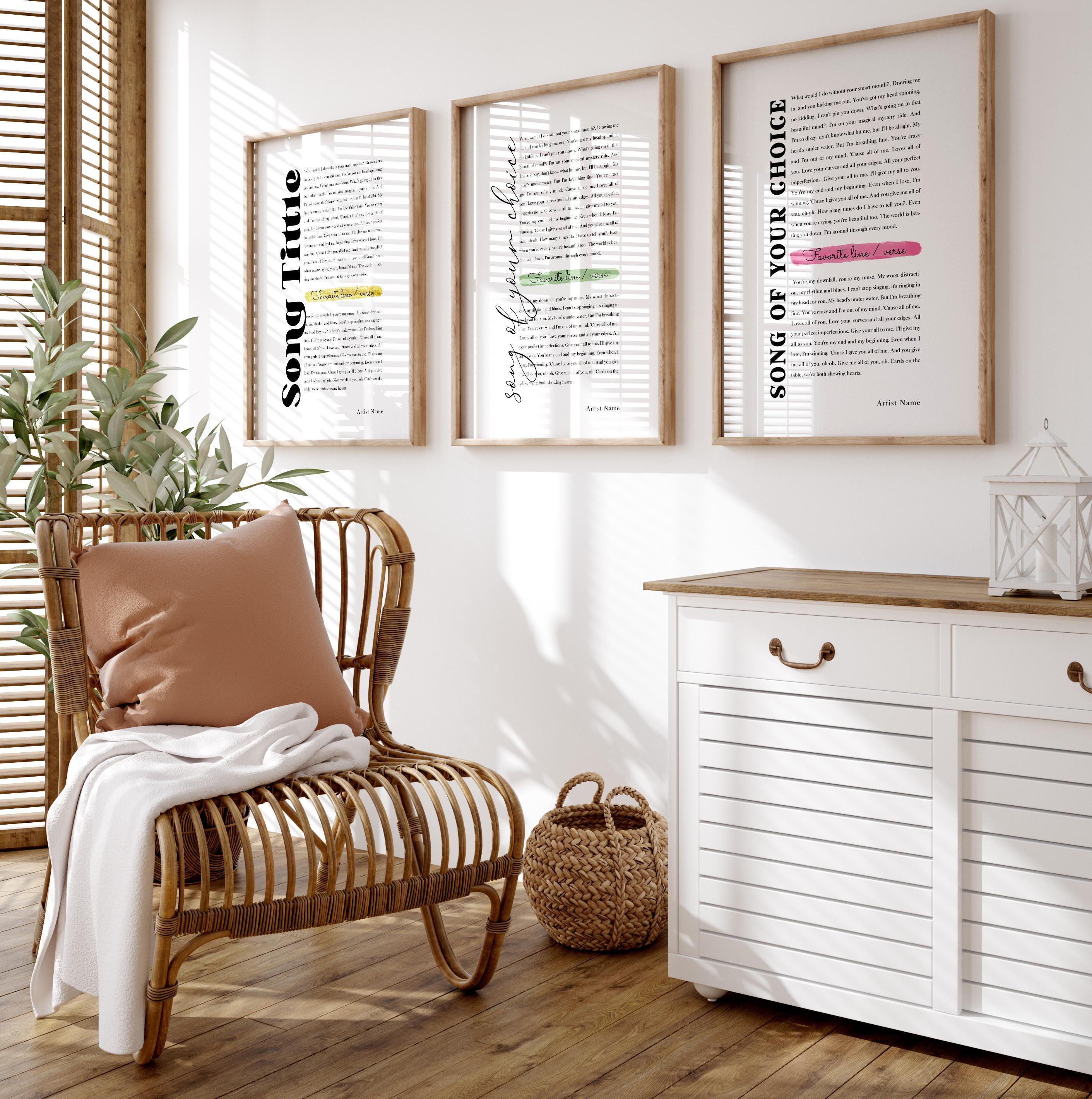 Personalized Wedding Song Lyrics Print - Retro Handwritten Style