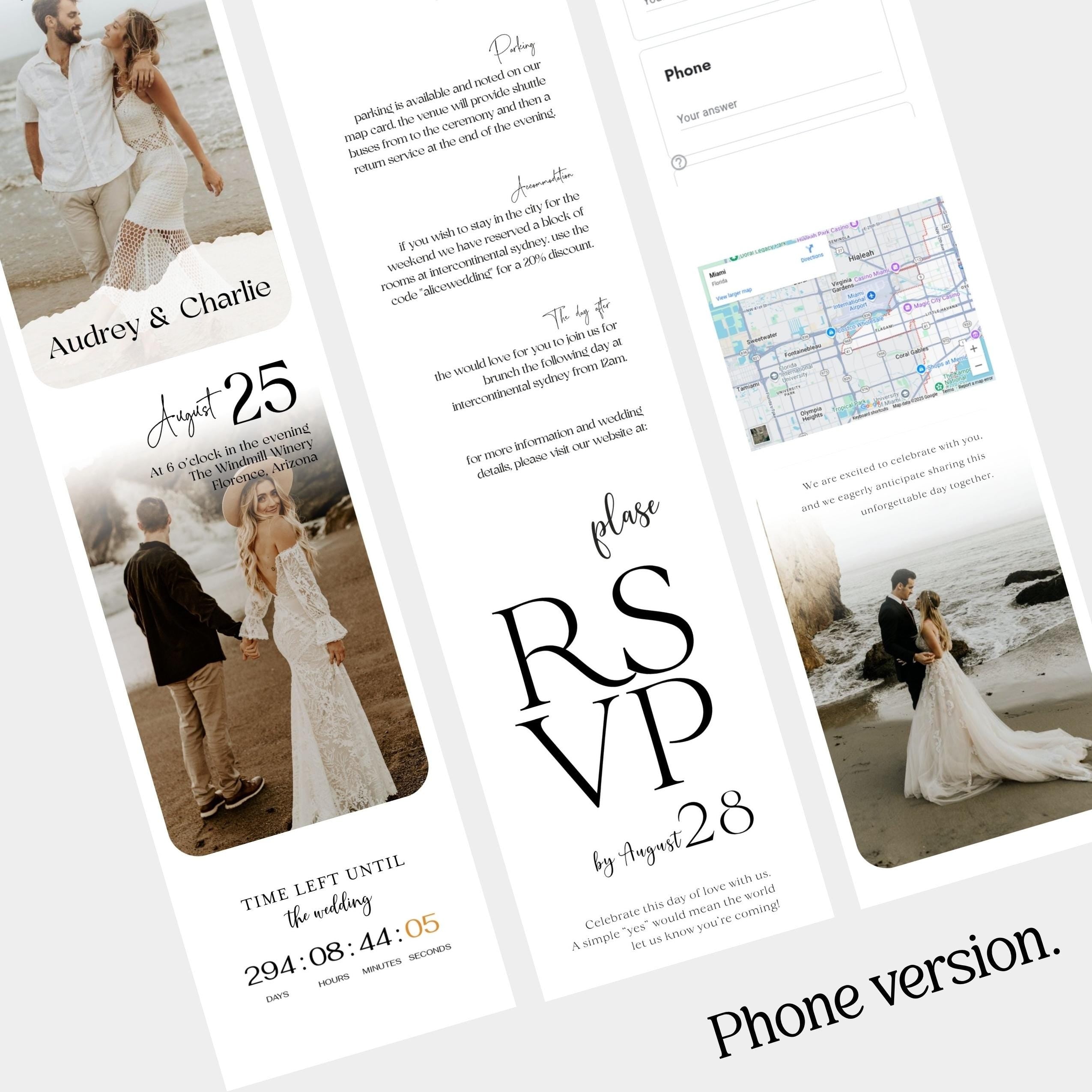 Minimalist Wedding Website Template - Easy Online RSVP