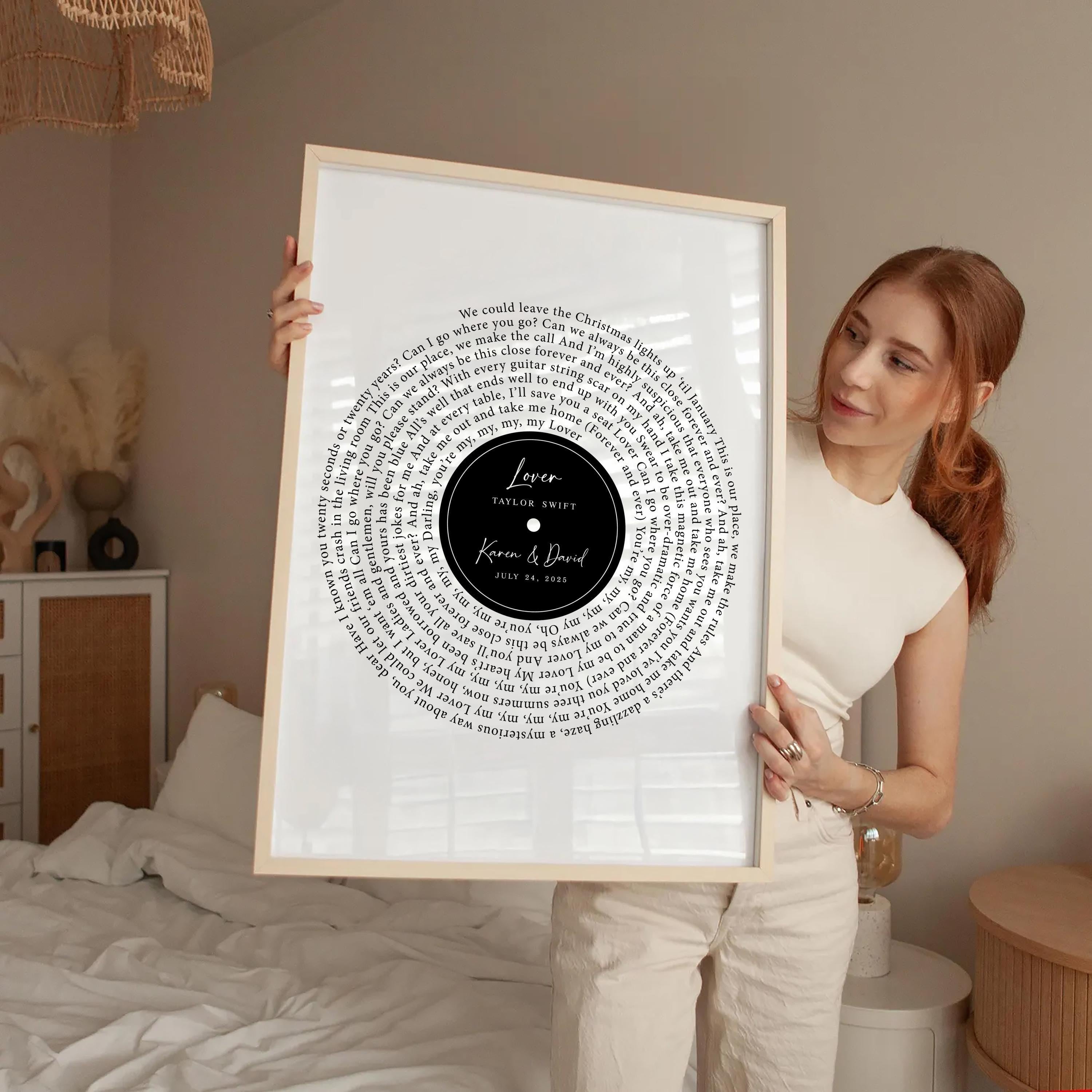 Wedding Song Lyrics Print: Custom Vinyl Record Style - Digital Download