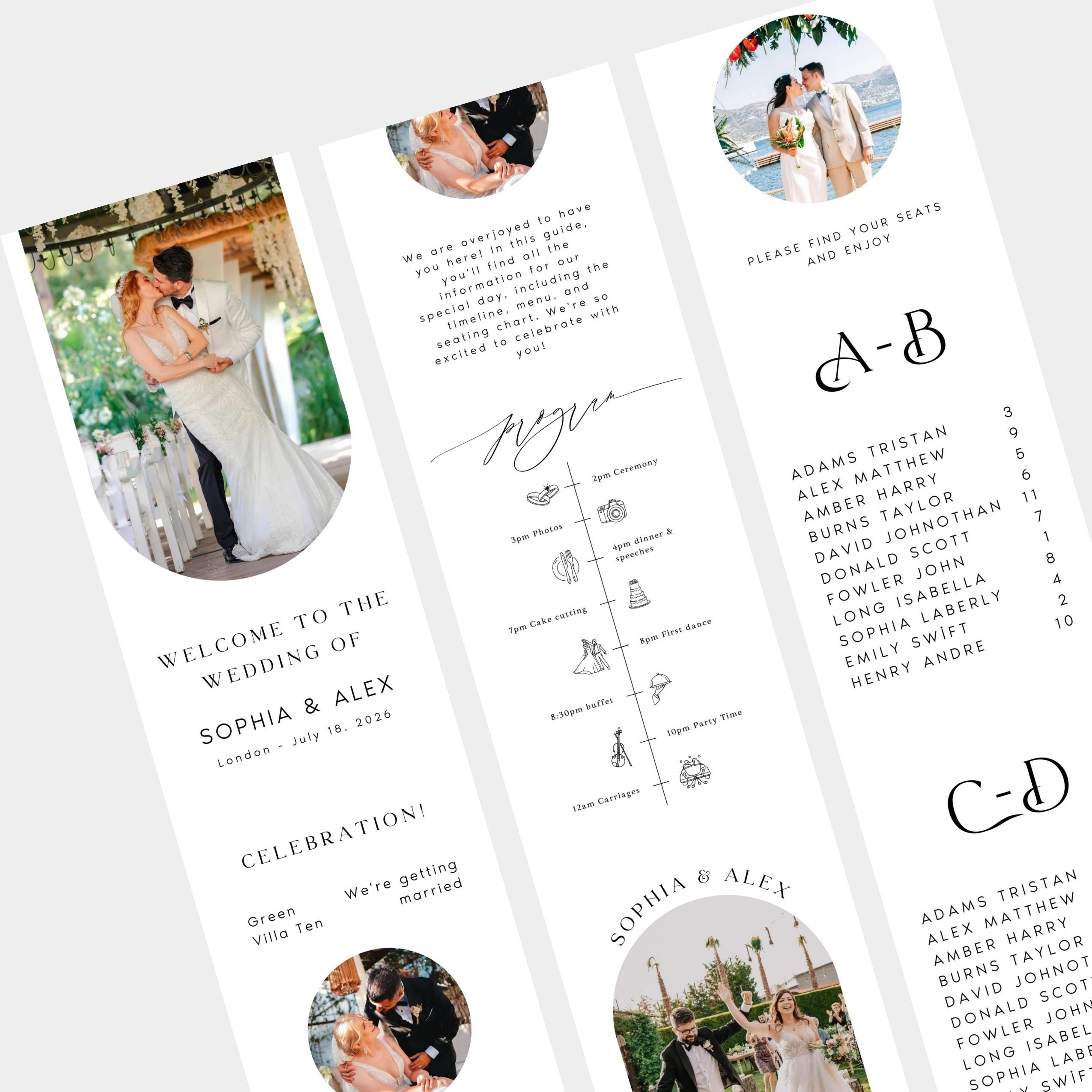 Wedding Seating Chart Website: Digital QR Code Sign - Editable Canva