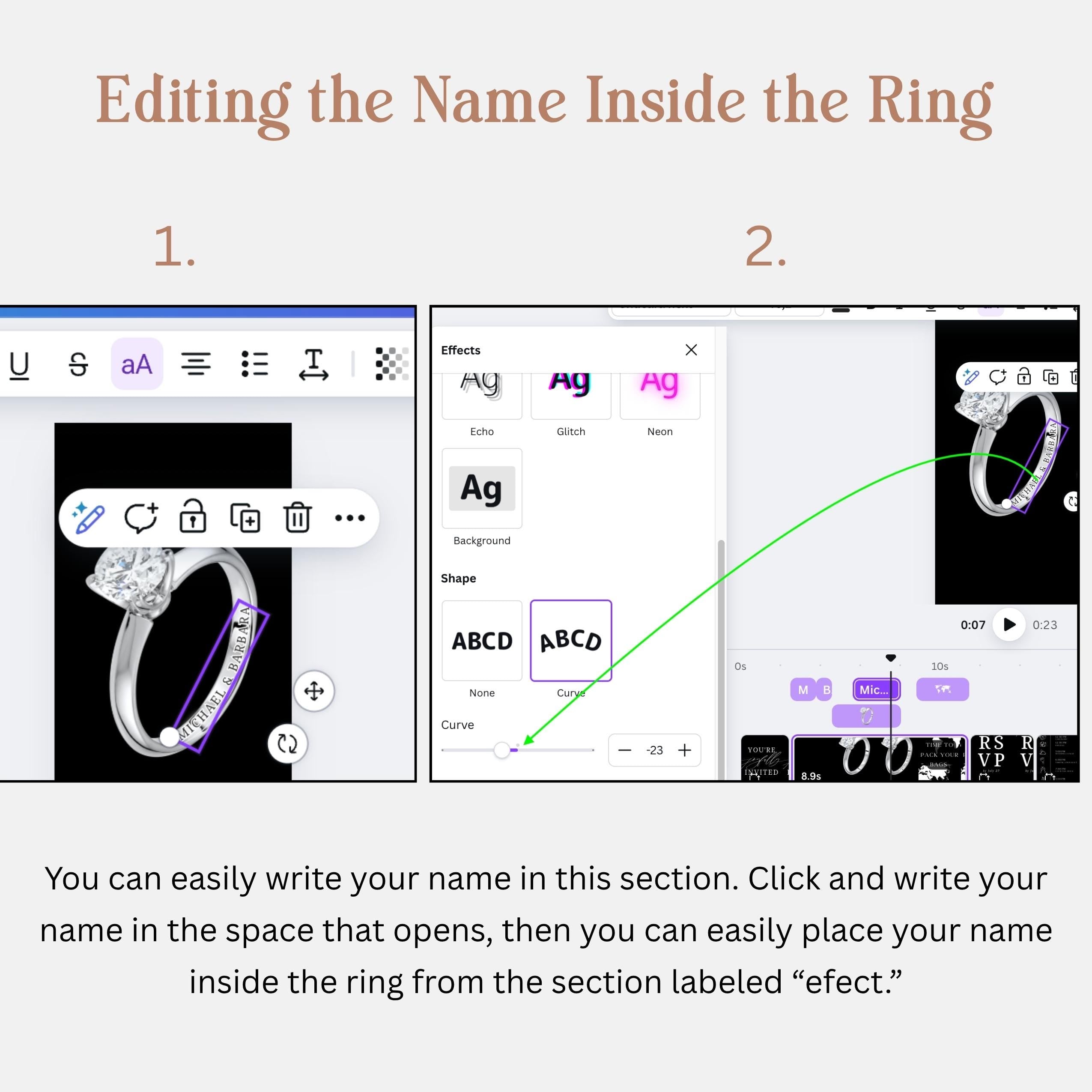 Animated Wedding Video Invitation Template, Canva Editable, Add Photo and Music