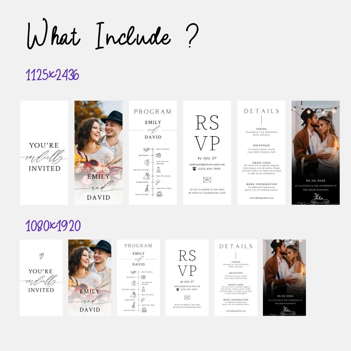 Animated Wedding Invitation Template: Minimalist Digital Phone Invite (Canva)