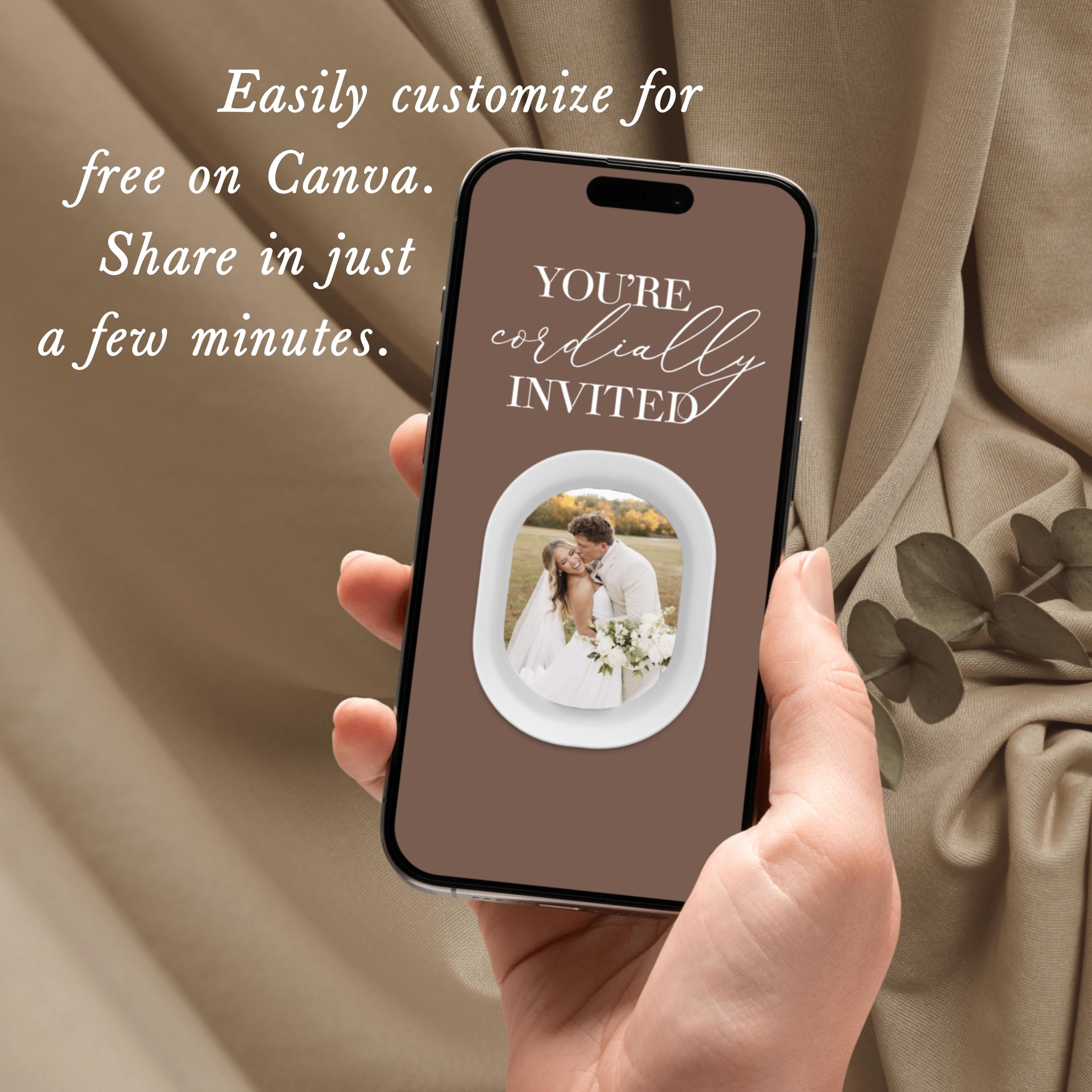 Adventurers Theme Wedding Video Invitation Template, Fully Editable in Canva, Digital Download