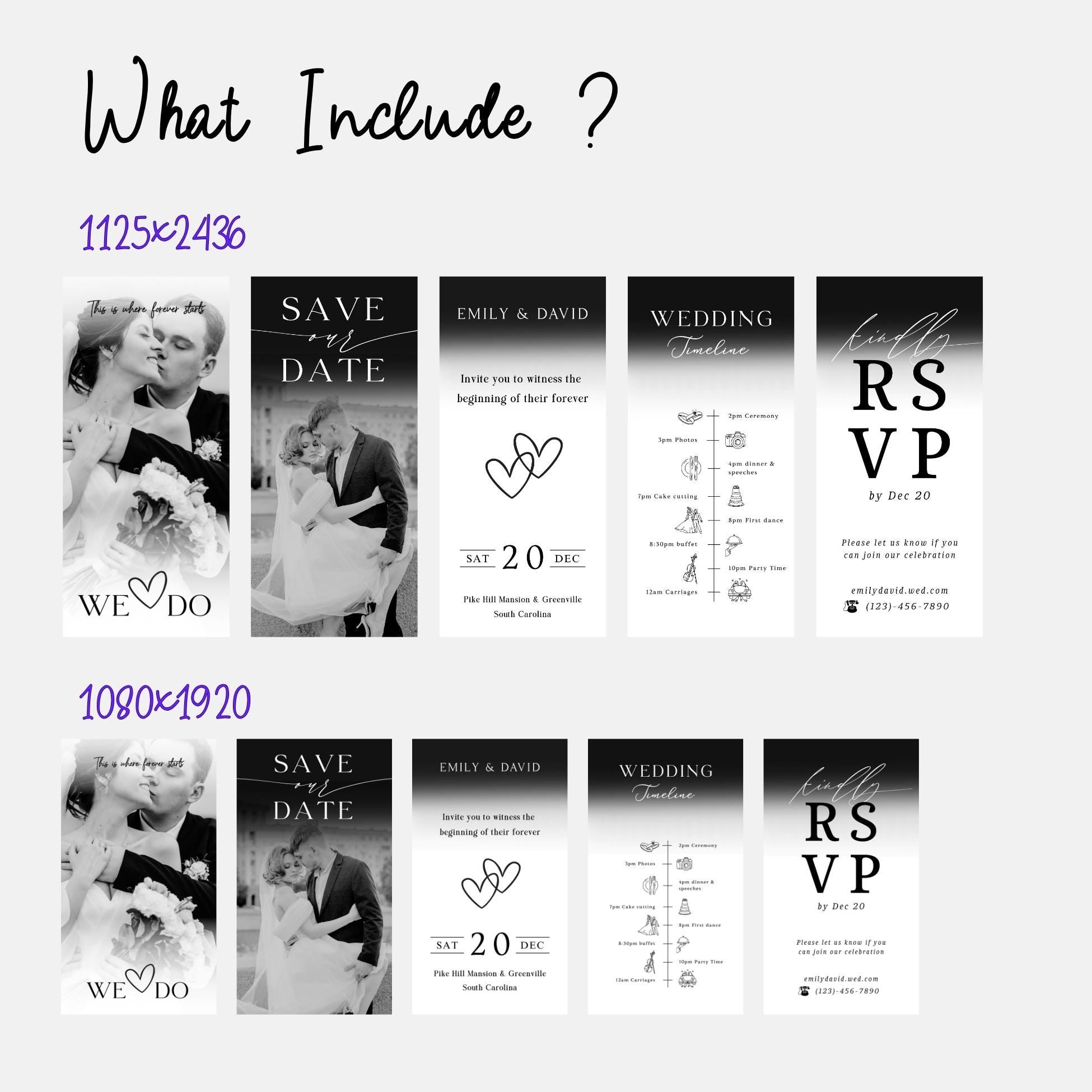 Animated Wedding Video Invitation Template, Canva Editable, Add Photo and Music