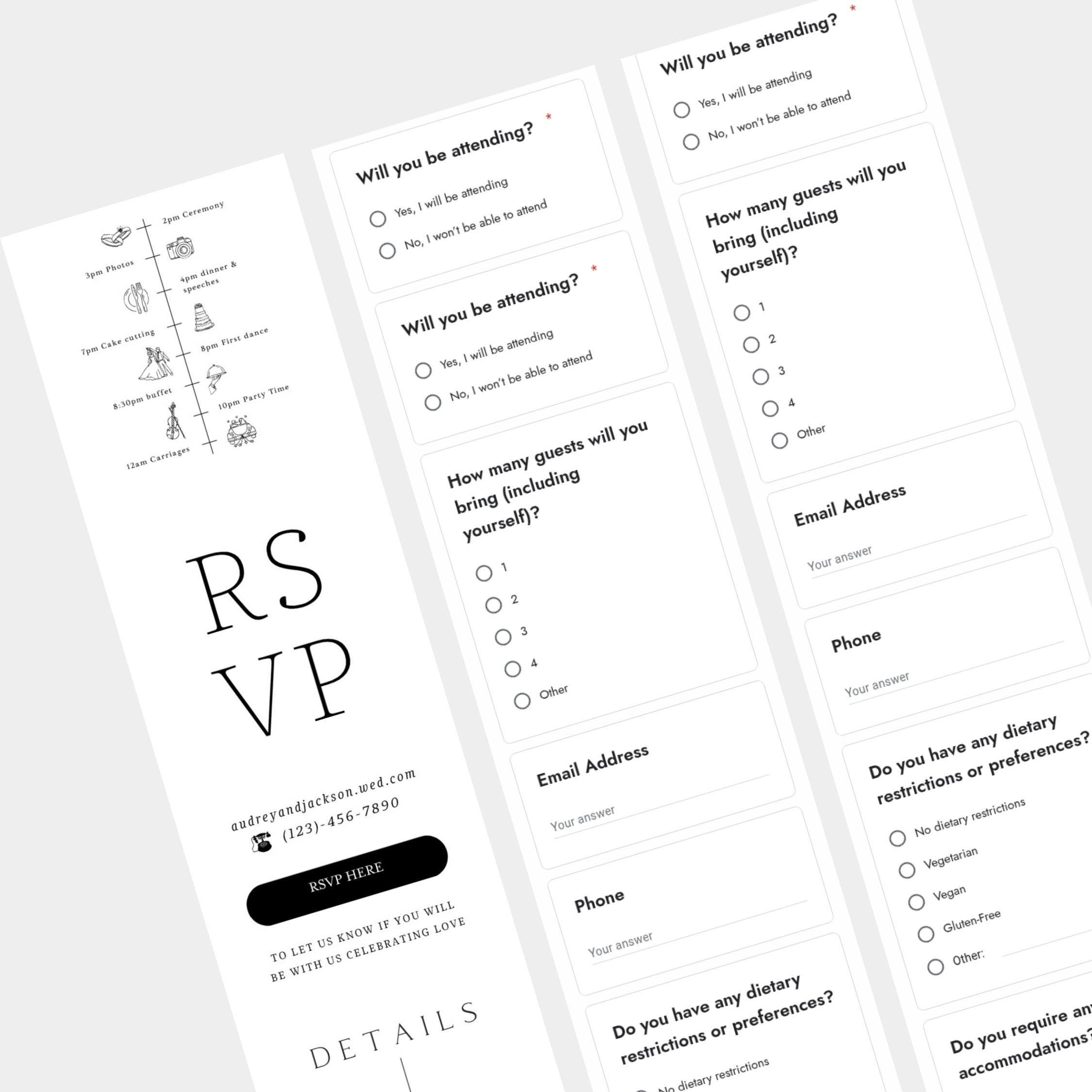 Digital Wedding Invitation: Easy Canva Edit - RSVP & Website Link