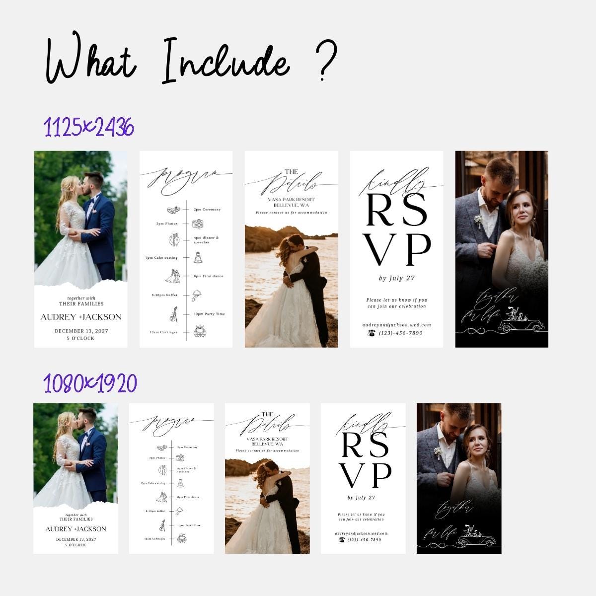 Minimalist Wedding Video Invitation: Animated Photo Template (Canva Editable)