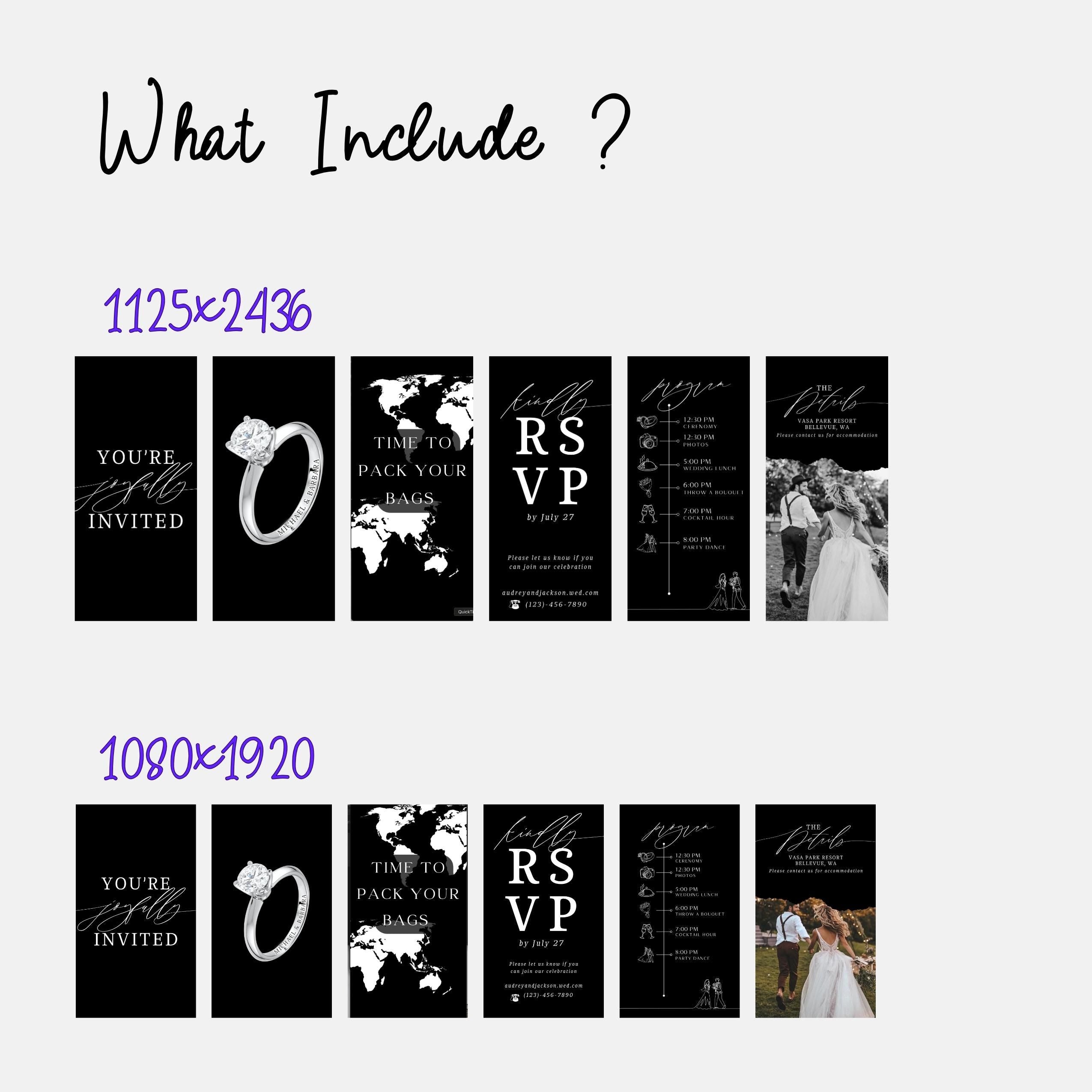 Animated Wedding Video Invitation Template, Canva Editable, Add Photo and Music