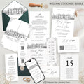 Custom Wedding Venue Lineart Invitation Bundle | Modern Wedding Sketch Illustration Invite | Editable Canva Template