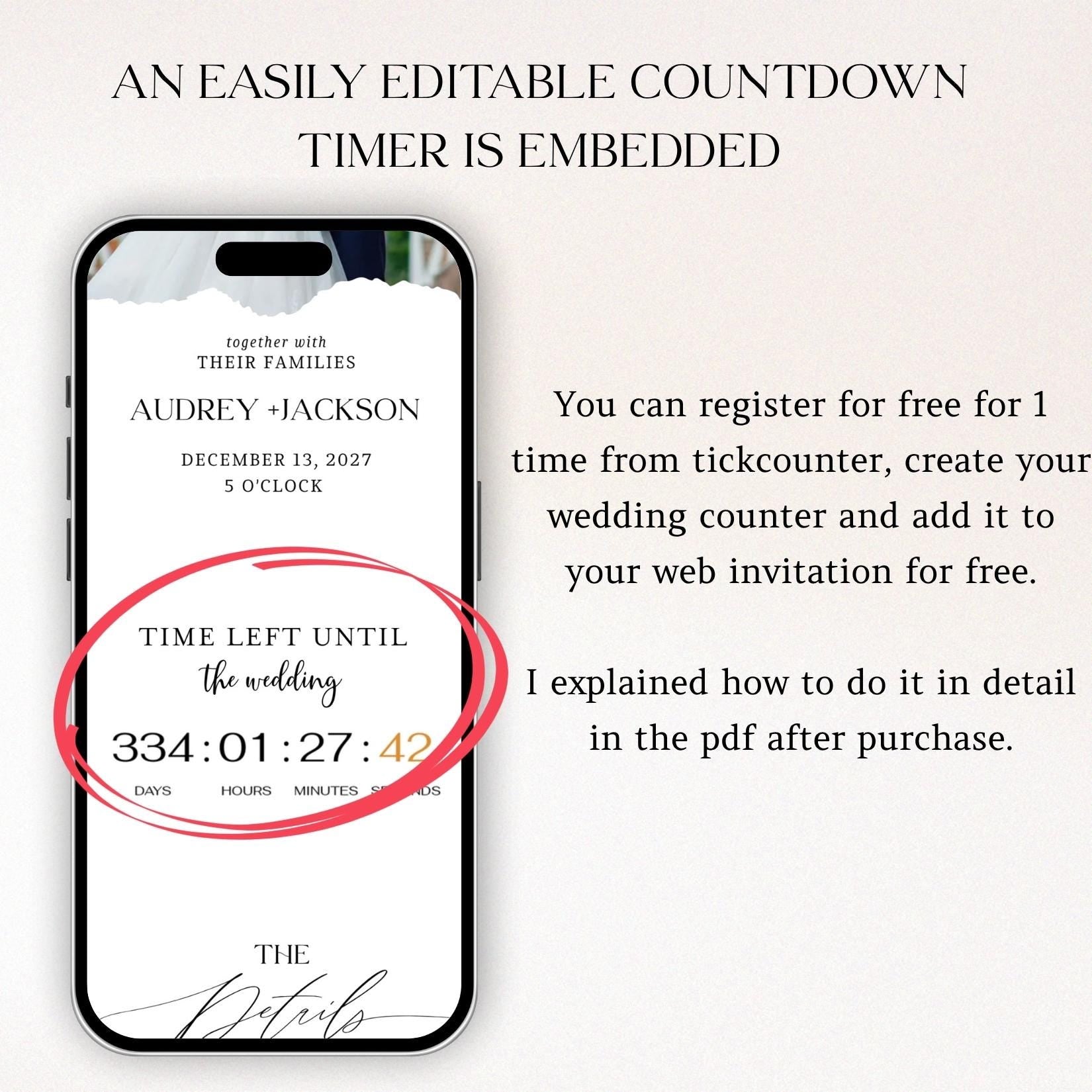 Digital Wedding Invitation Website: RSVP, Countdown, Canva Template