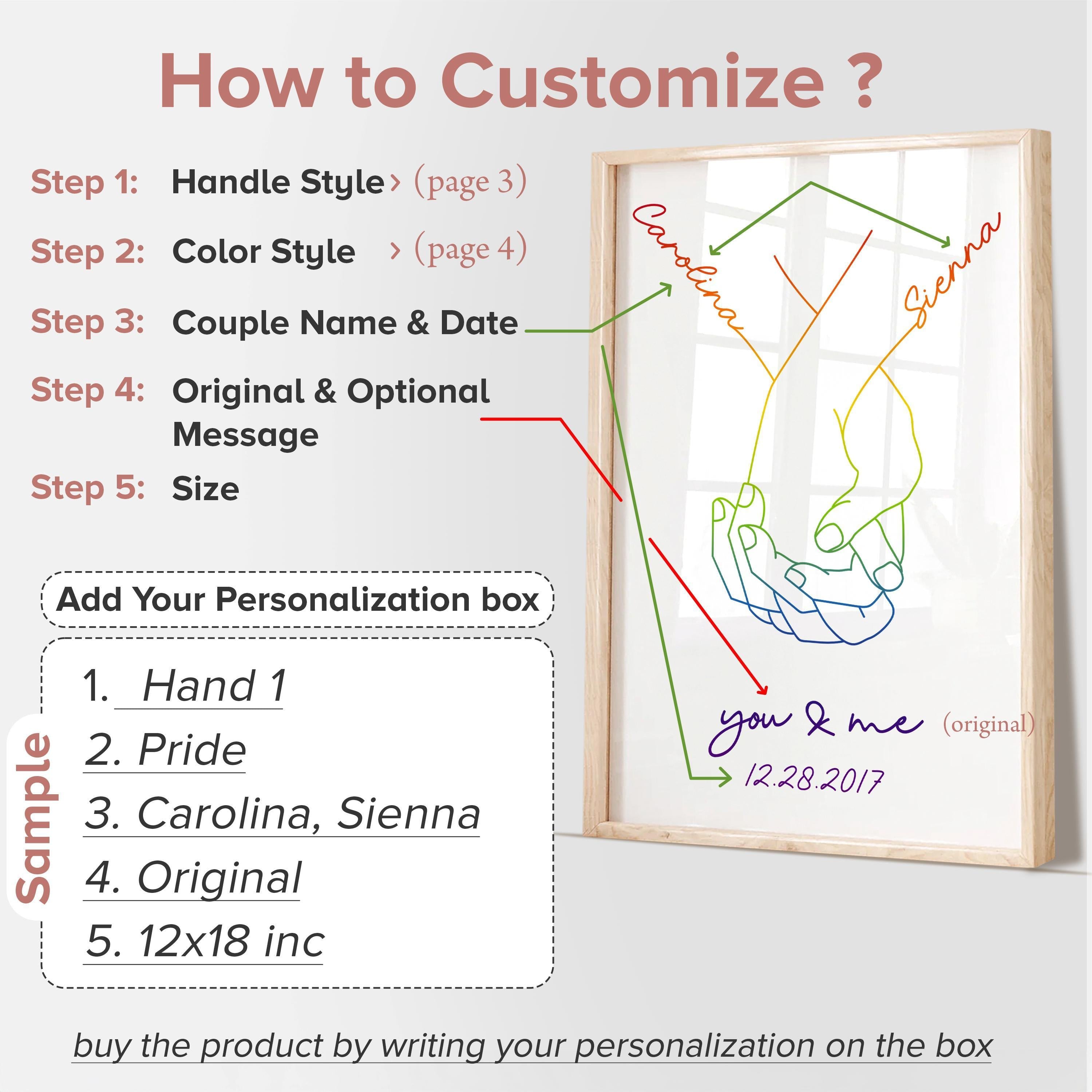 Lesbian Couple Art Print: Custom Hand Line Drawing - Digital Download