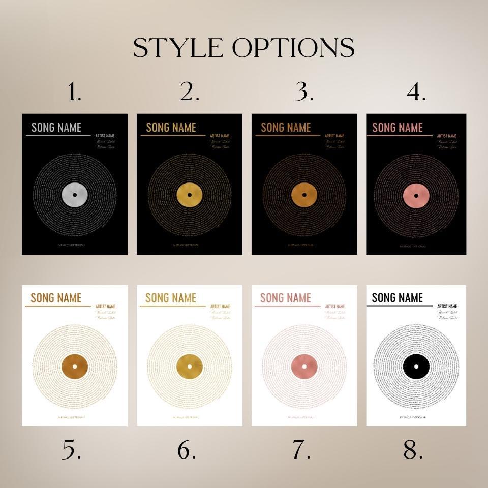 Vinyl Record Song Lyrics Print - Personalized Digital Art