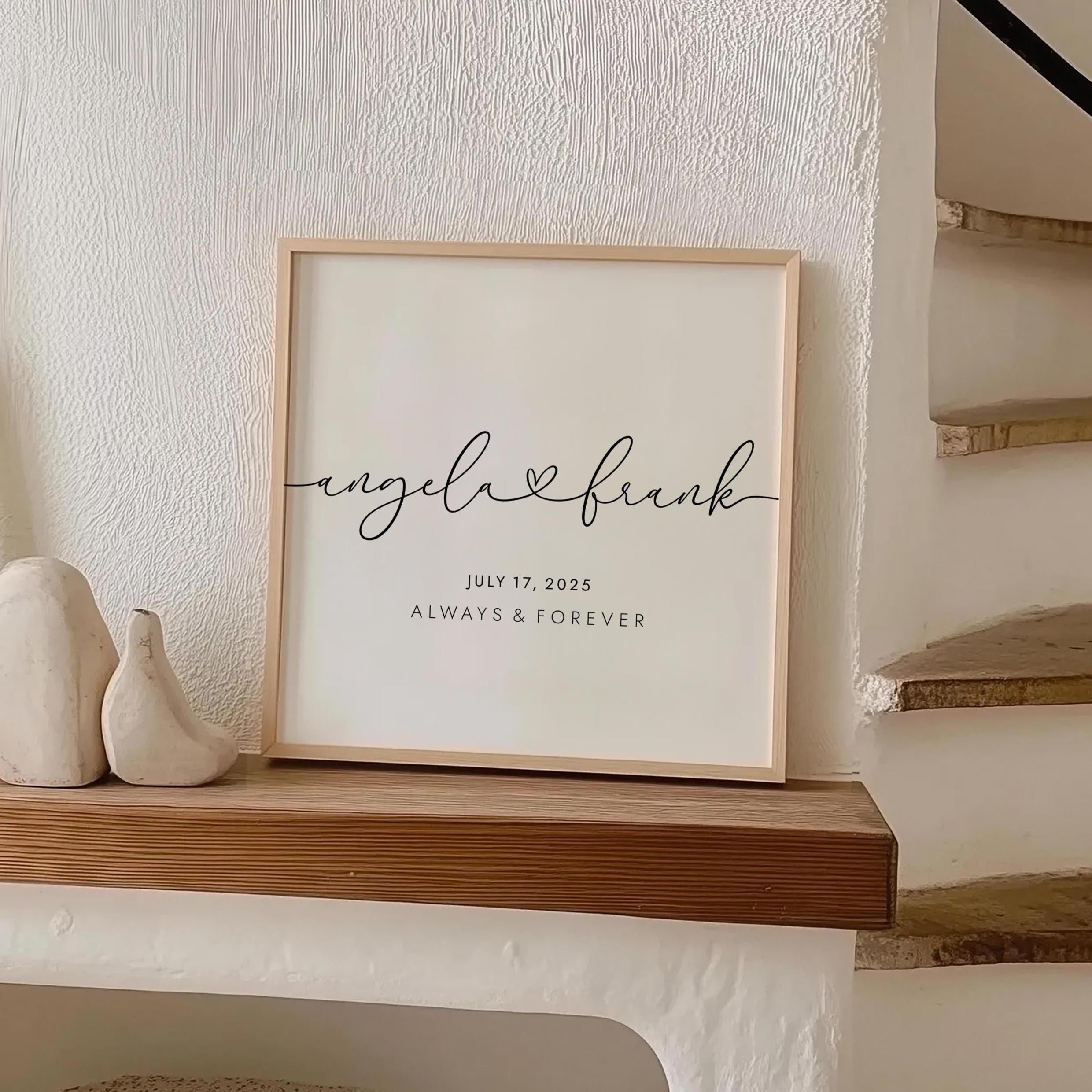 Couple Names Printable - Personalized Anniversary Wall Art