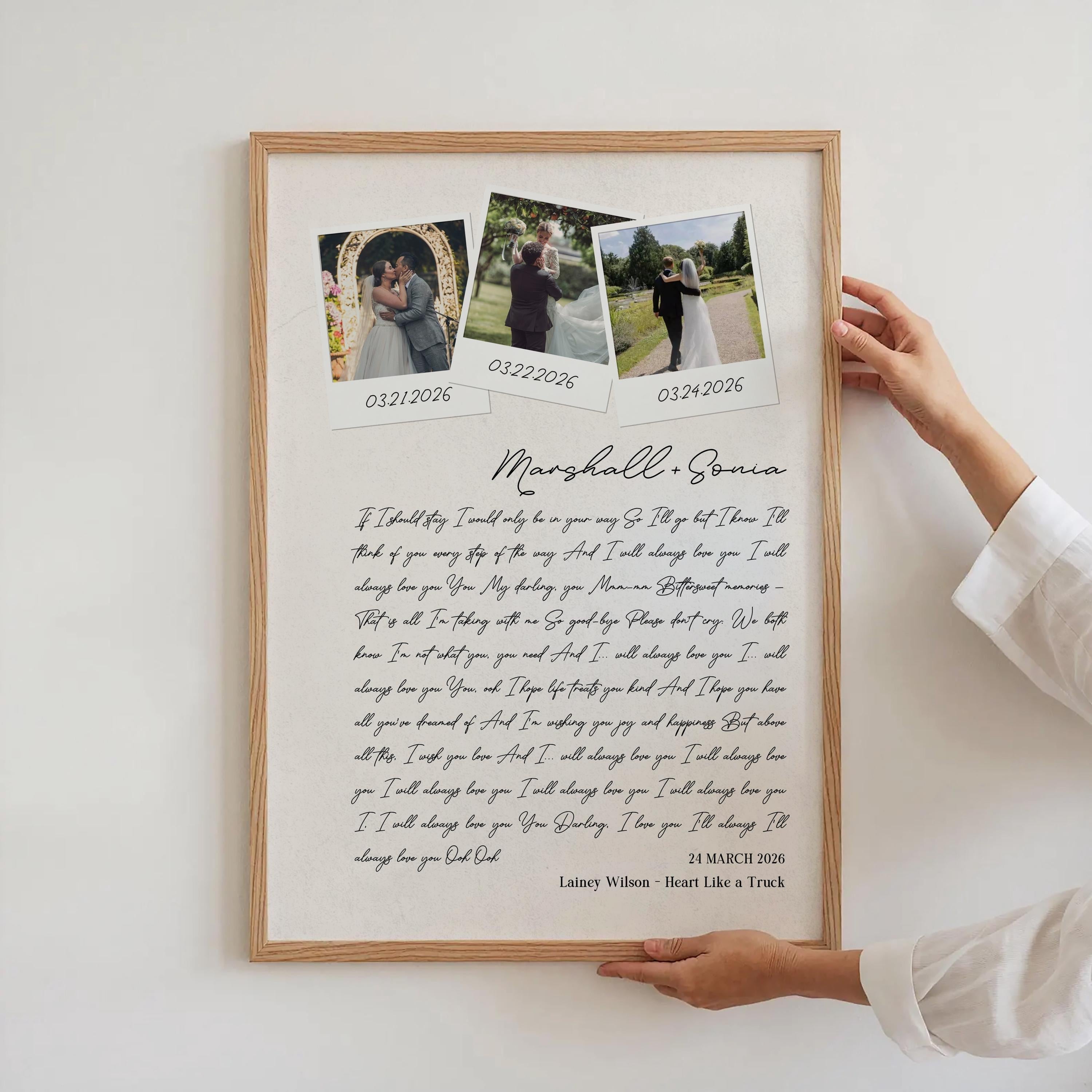 Song Lyrics Print: Personalised Photo First Dance or Anniversary (Digital)