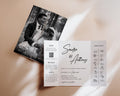Photo Wedding Invitation Template, Gatefold Trifold, Editable Canva Minimalistic Invite