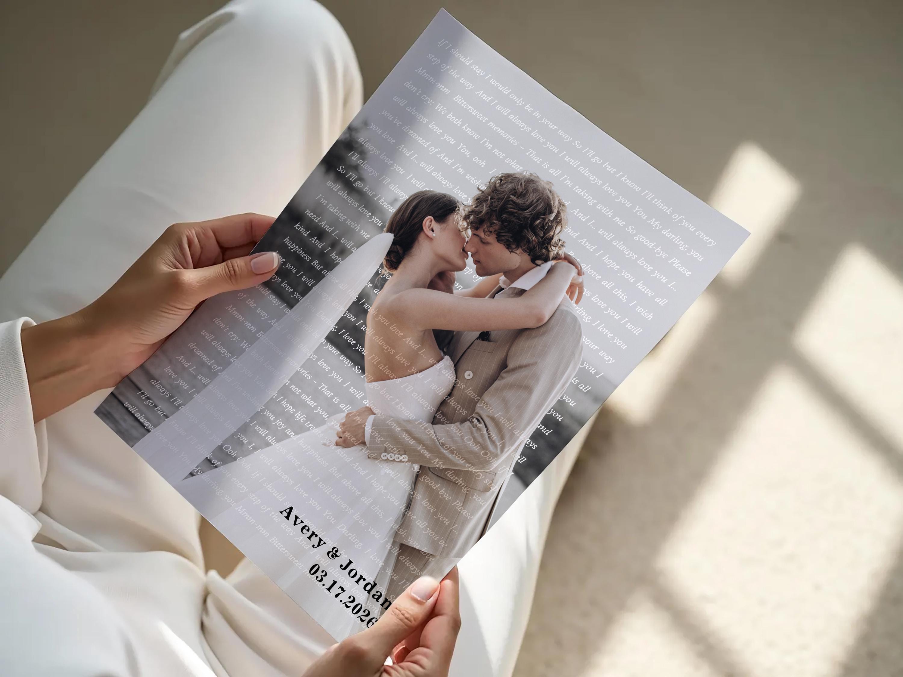 Wedding Song Lyrics Print, Personalized Photo (First Dance or Anniversary)