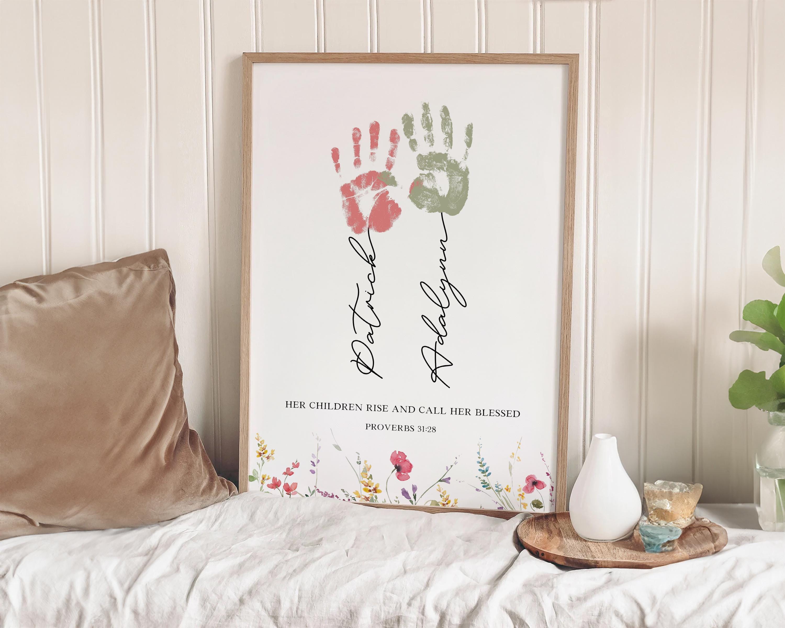 Custom Birth Month Flower Garden Print, Watercolor Family Name Art (Digital Download)