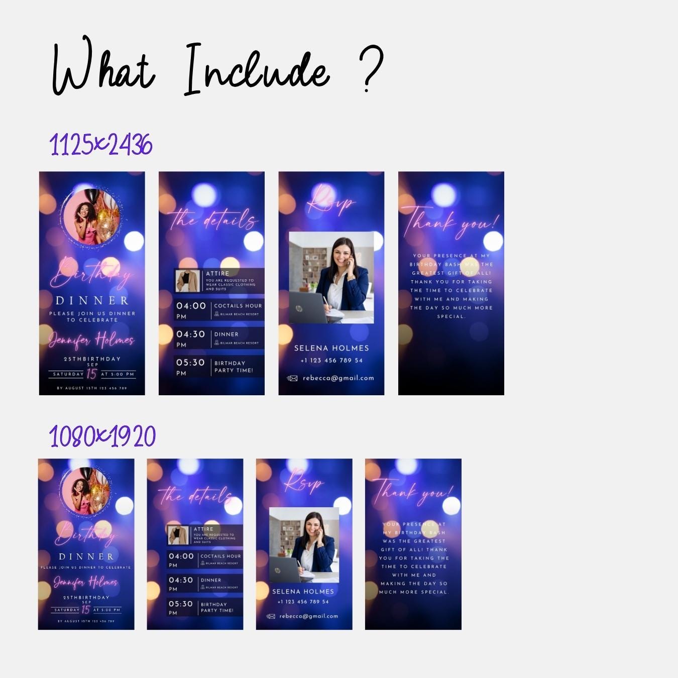 Editable Birthday Dinner Video Invitation Template (Canva)