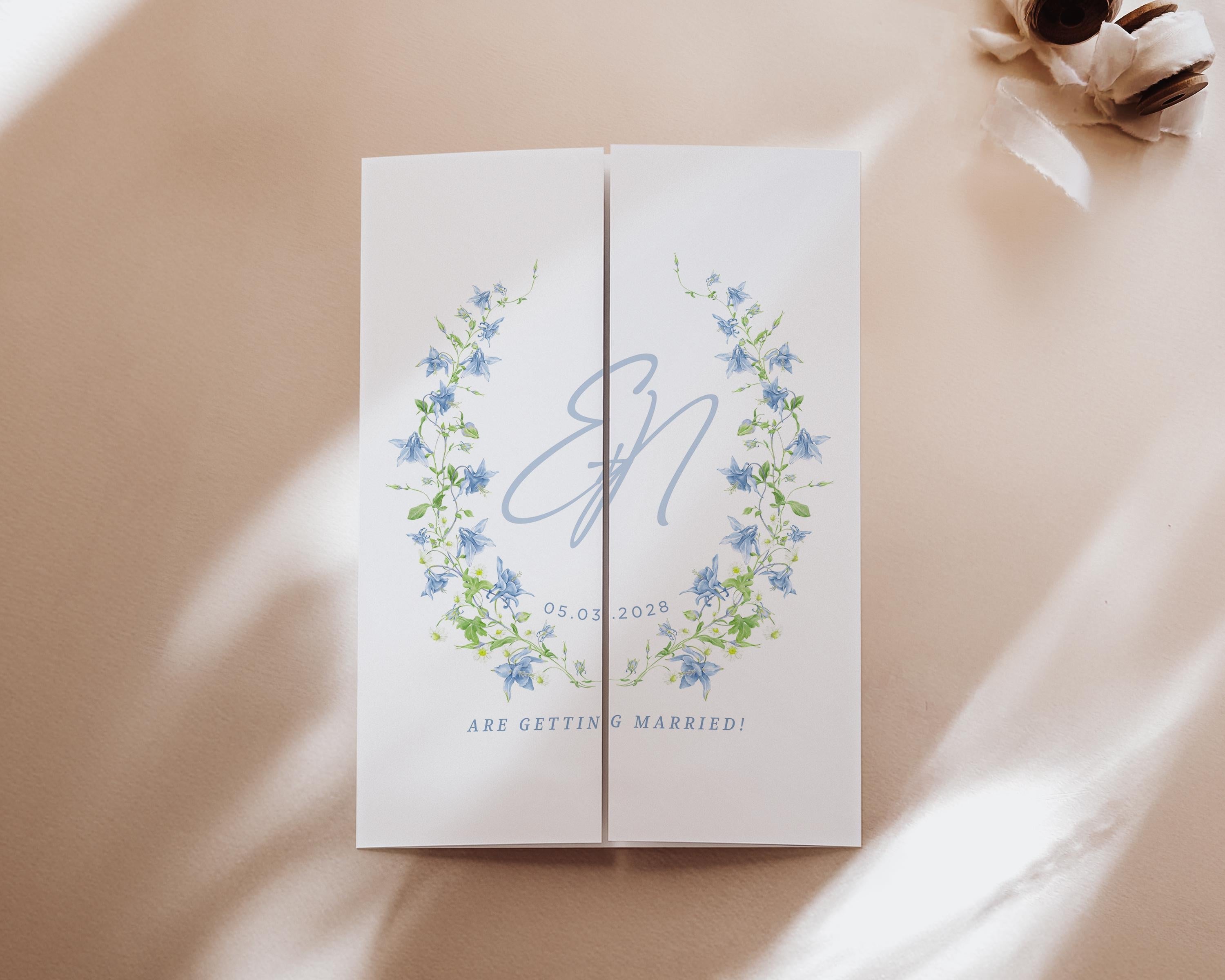 Custom Watercolor Venue Wedding Invitation | Printable Wedding Stationery Bundle | Editable Canva Template