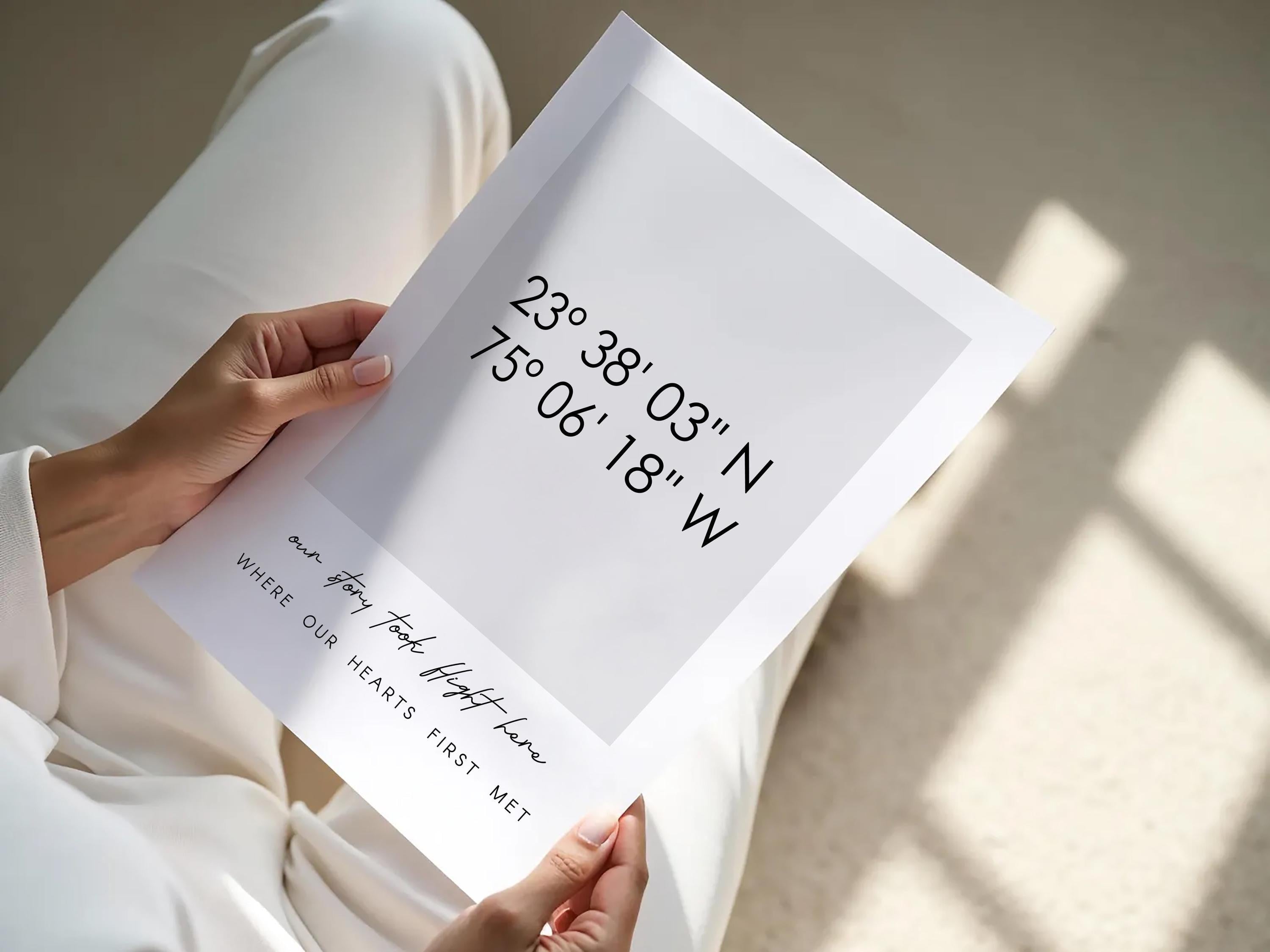 Personalized Coordinates Print: Custom Location Date Map