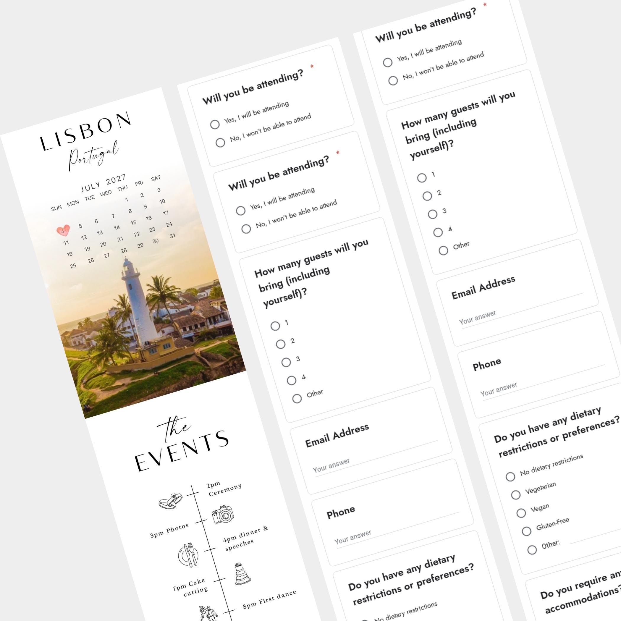 Interactive Wedding Invitation: RSVP, Map, Countdown Timer