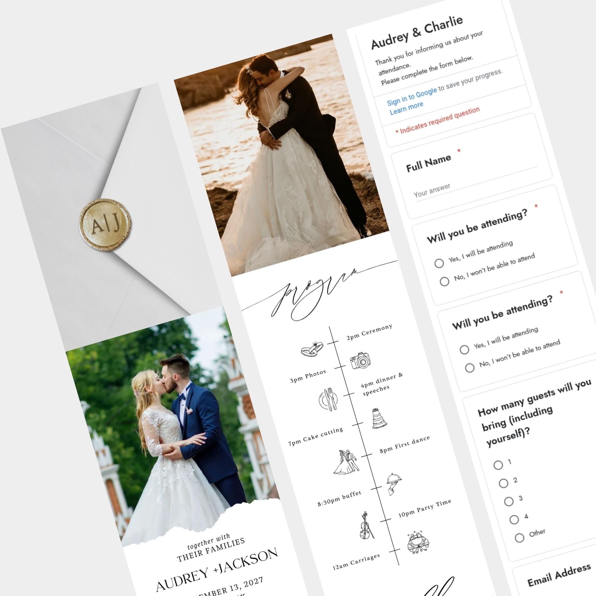 Interactive Wedding Web Invitation: RSVP, Map & Countdown Timer