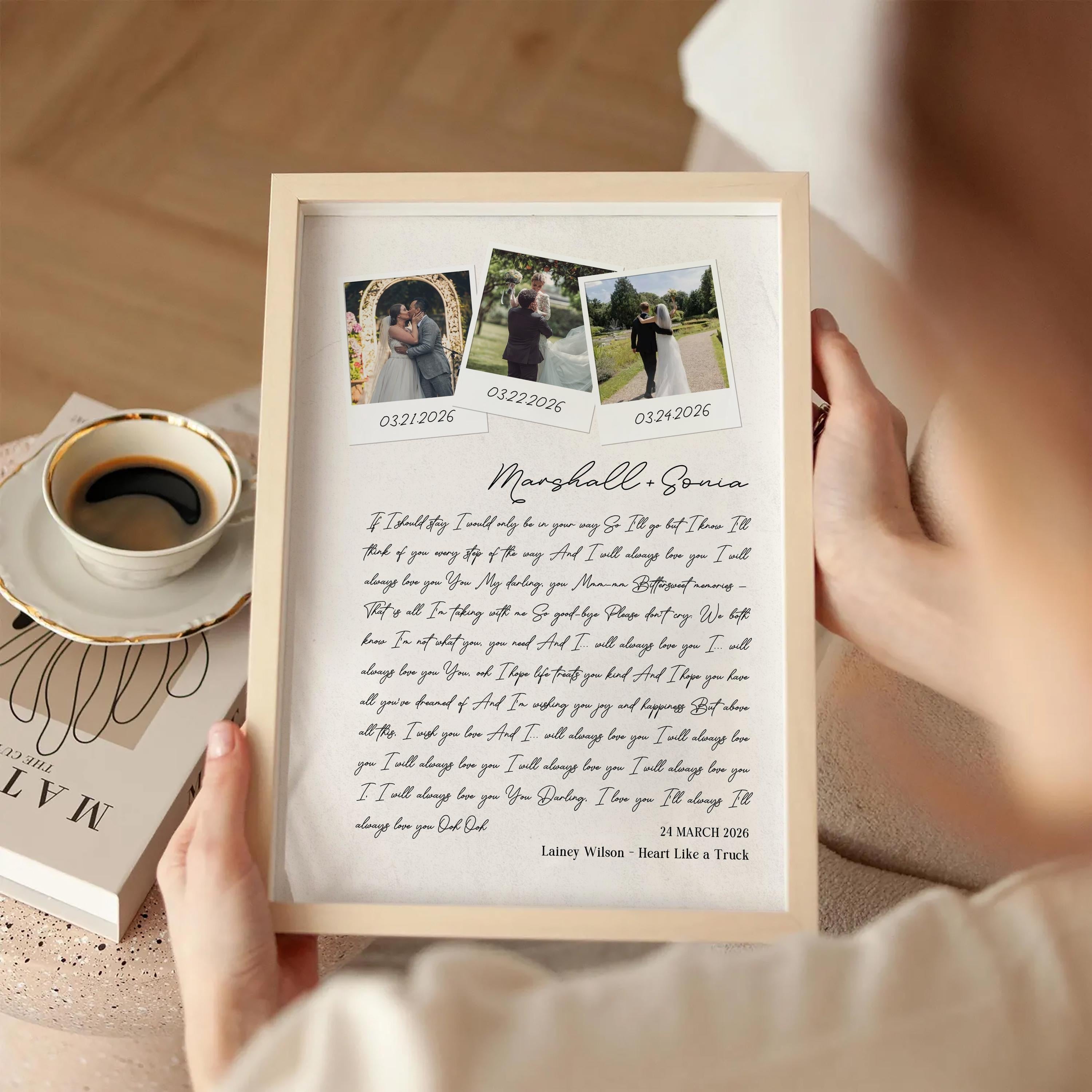 Song Lyrics Print: Personalised Photo First Dance or Anniversary (Digital)