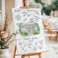 Custom Watercolor Wedding Venue Illustration: Guest Book Alternative (Digital File)