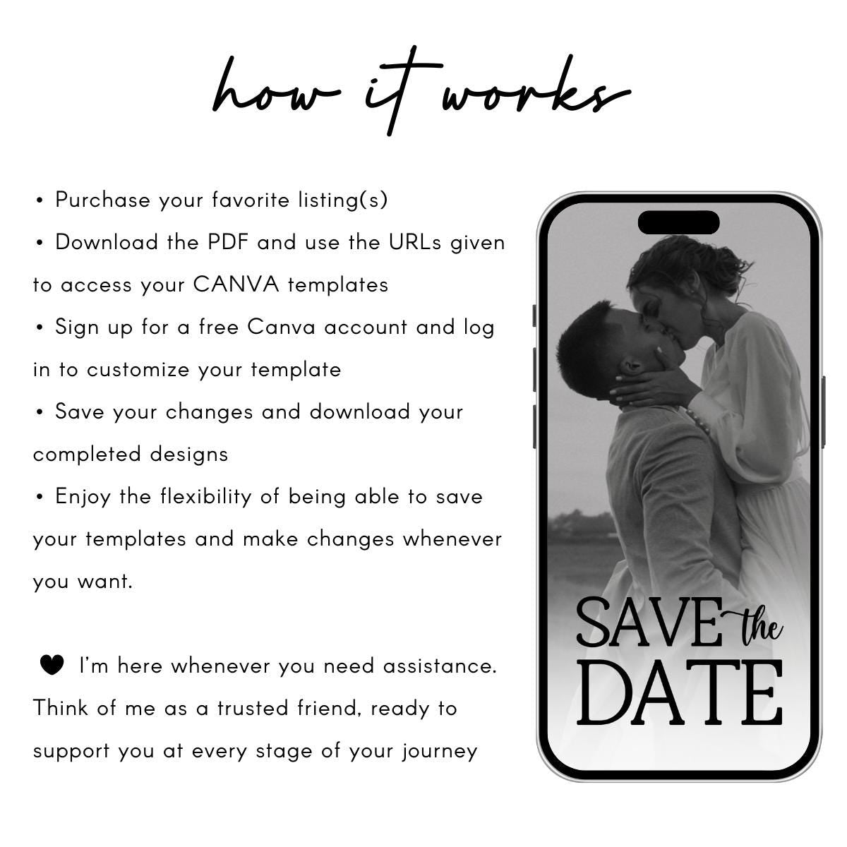 Animated Wedding Save The Date Video Invitation (Digital Download)