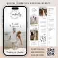 Wedding Web Invitation Template, Interactive RSVP, Countdown (Digital Download)