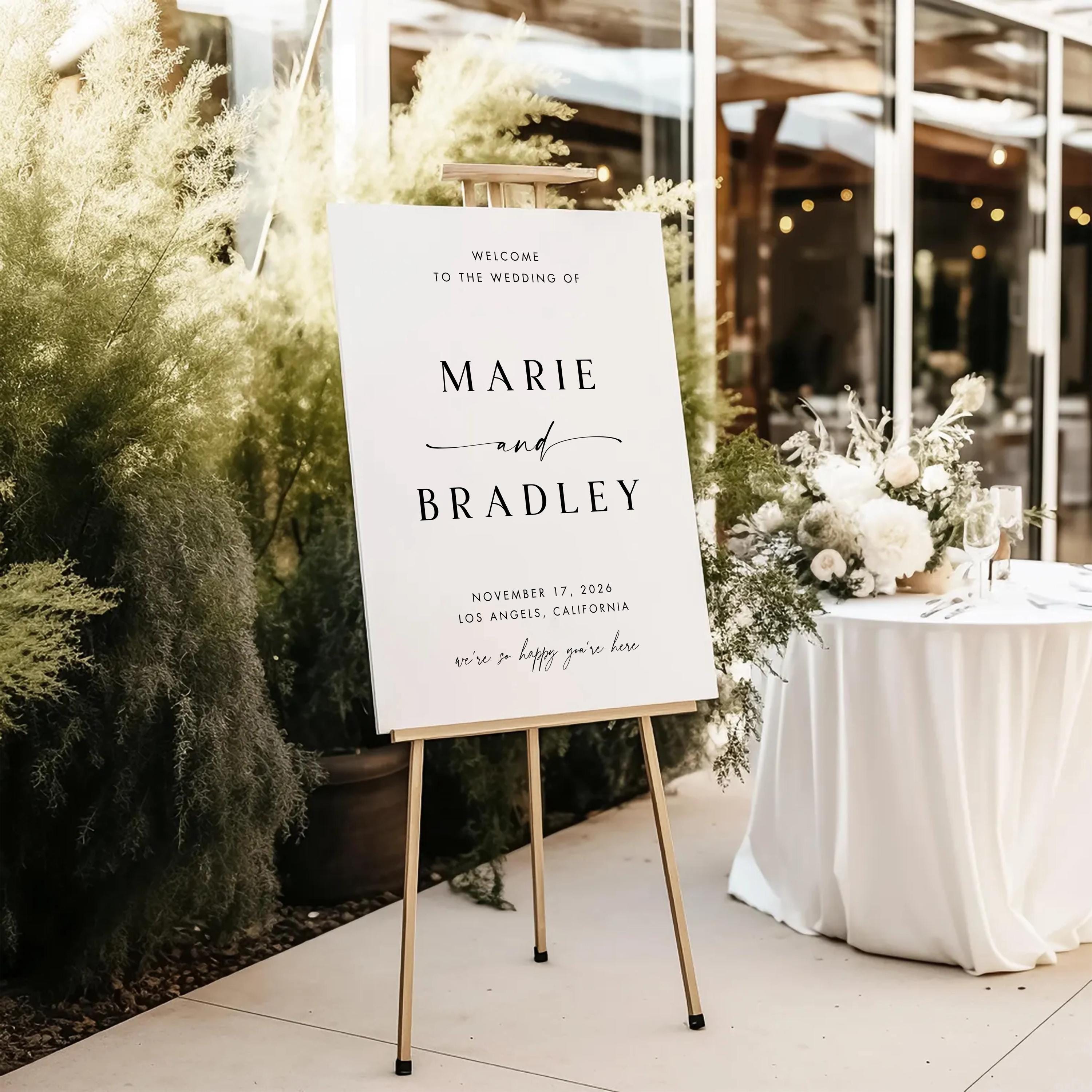 Minimalist Wedding Welcome Sign Template, Elegant Poster (Canva Template)
