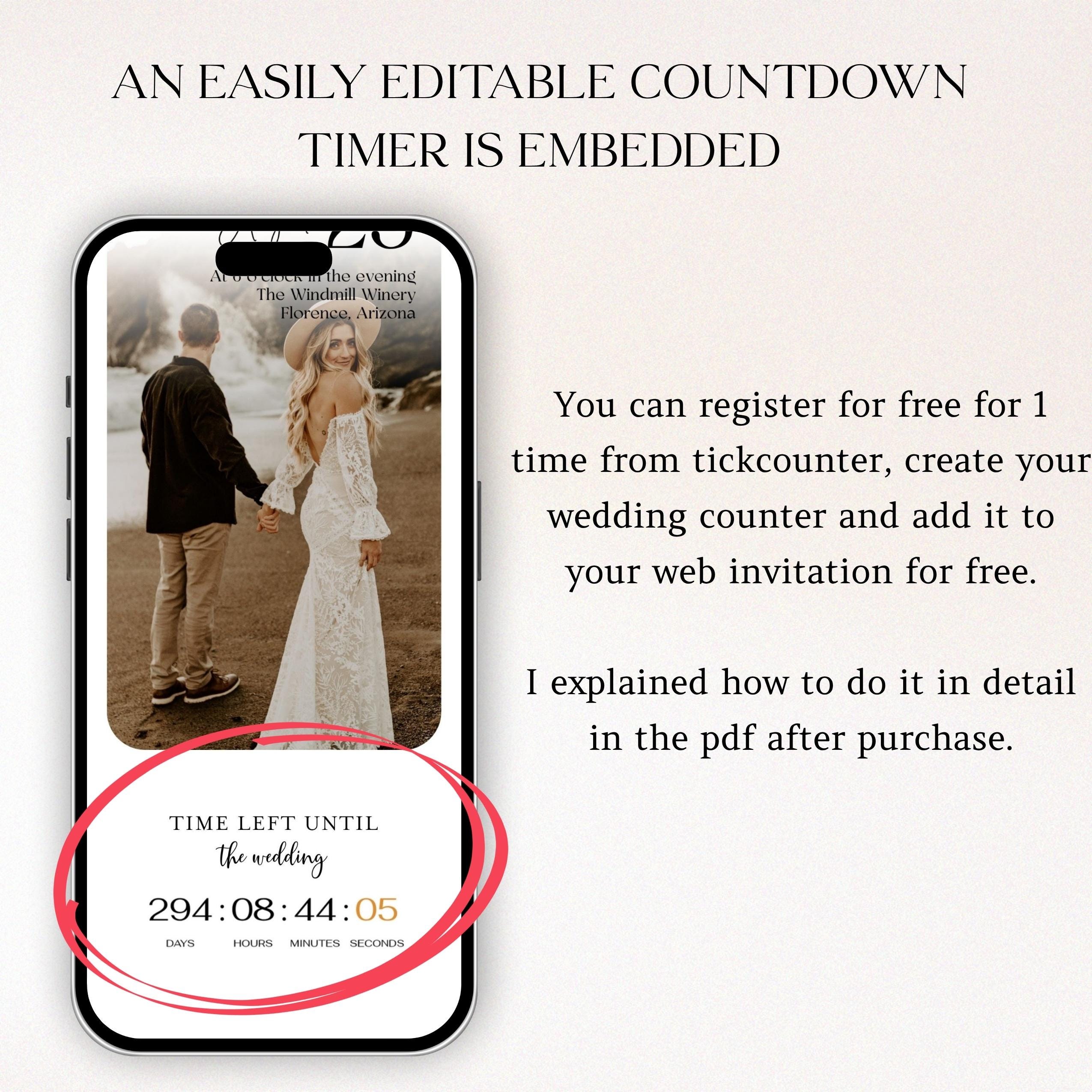 Minimalist Wedding Website Template - Easy Online RSVP