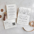 Venue Line Drawing Wedding Invitation: Editable Canva Template