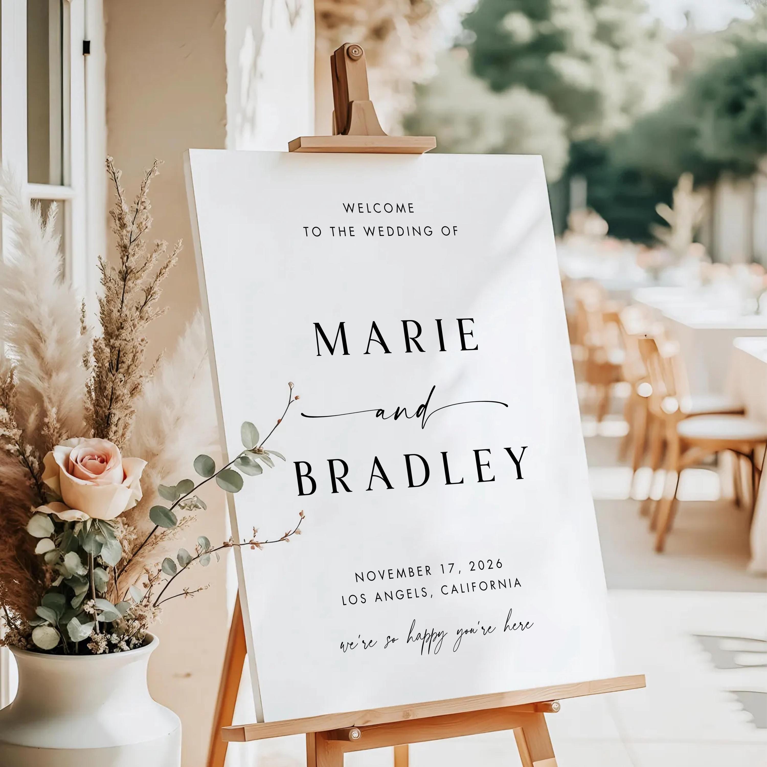 Minimalist Wedding Welcome Sign Template, Elegant Poster (Canva Template)