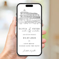 Venue Sketch Save the Date: Digital Wedding Invitation (JPEG, PNG, PDF
