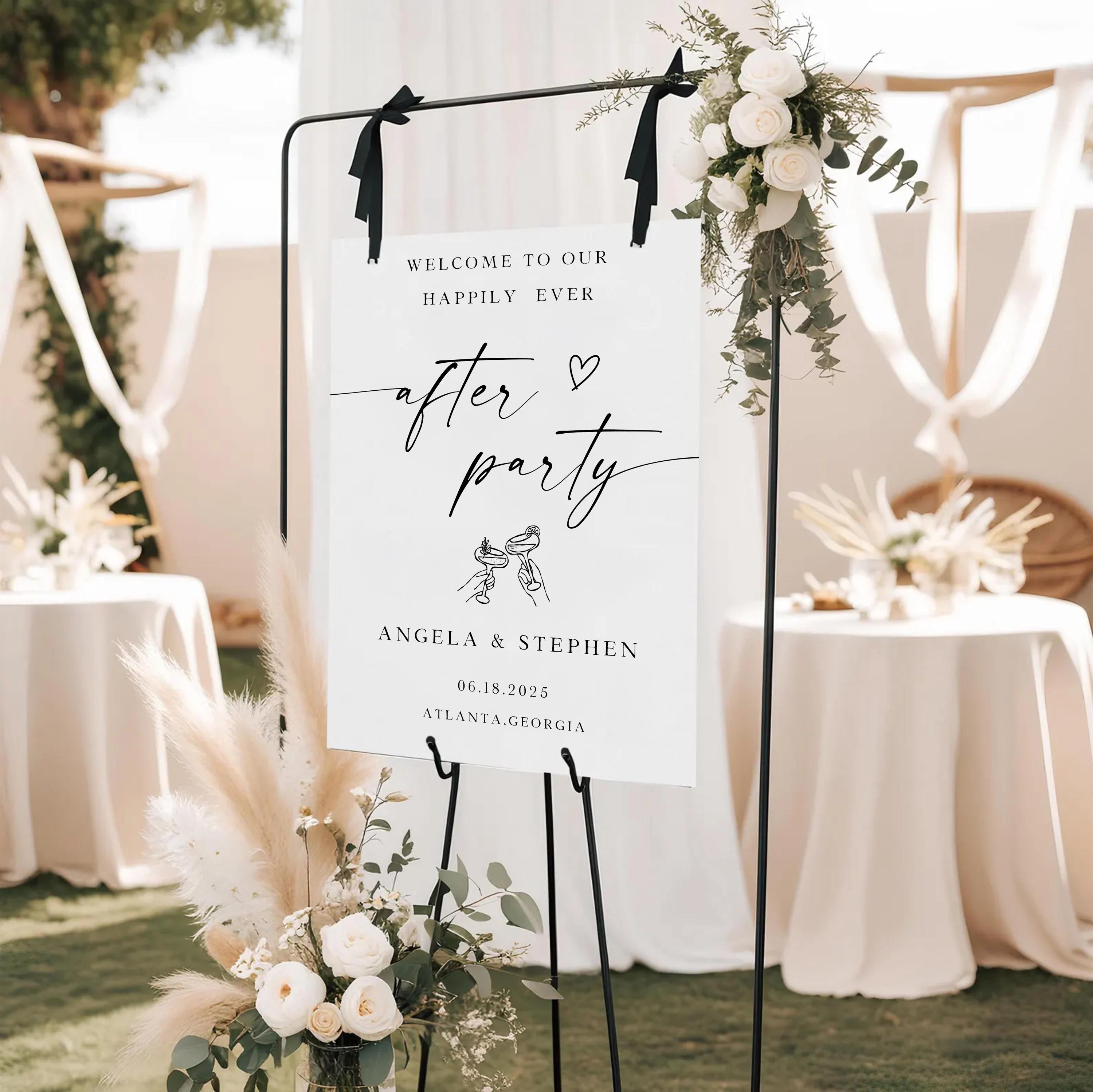Editable Wedding Welcome Sign Template: Minimalist Reception Decor (Canva Template, Digital Download)
