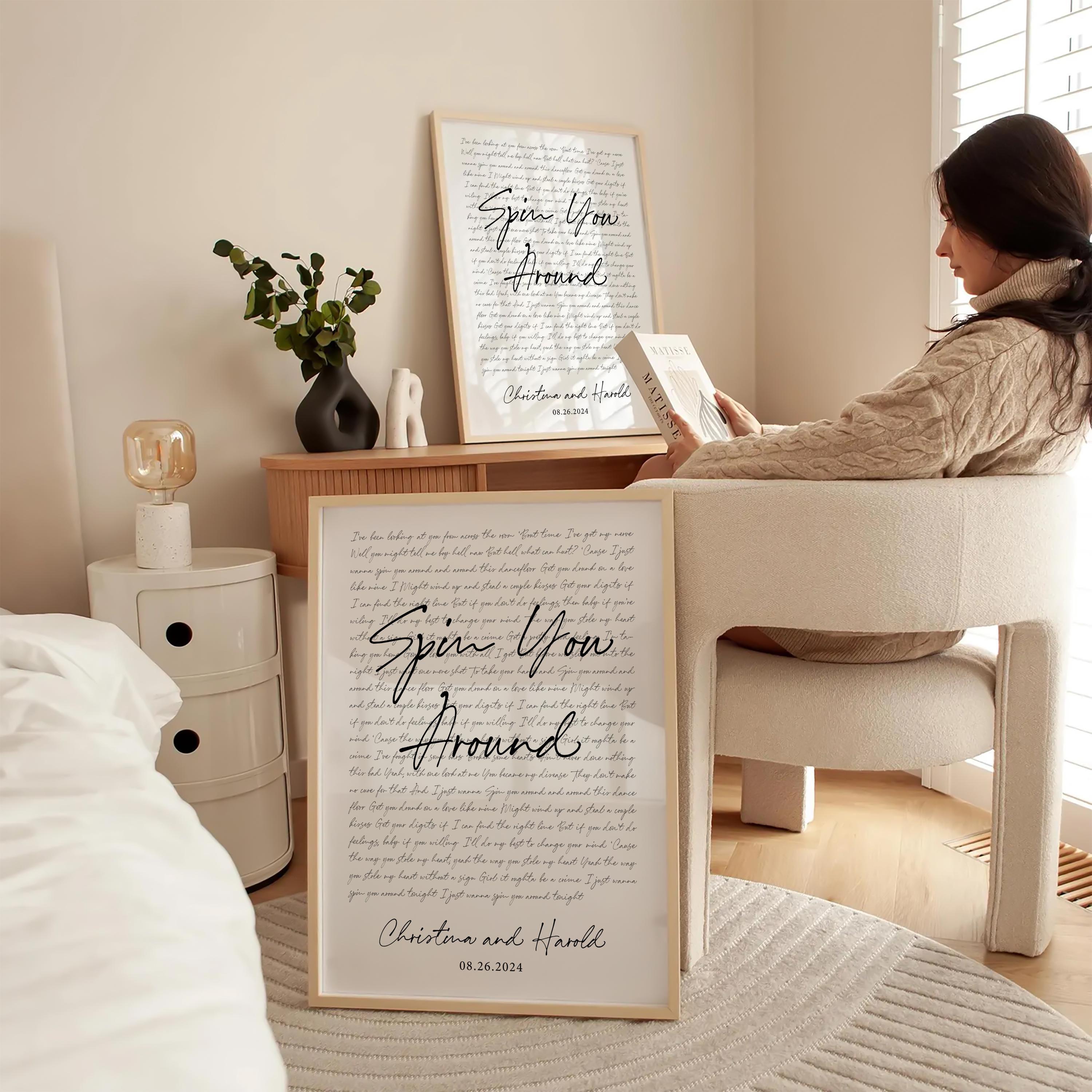 Personalized Wedding Song Lyrics Print: Custom Anniversary Art
