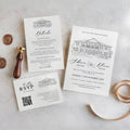 Modern Venue Sketch Wedding Invitation Suite | Custom Line Art invite | Editable Canva Template | Illustration Invite set