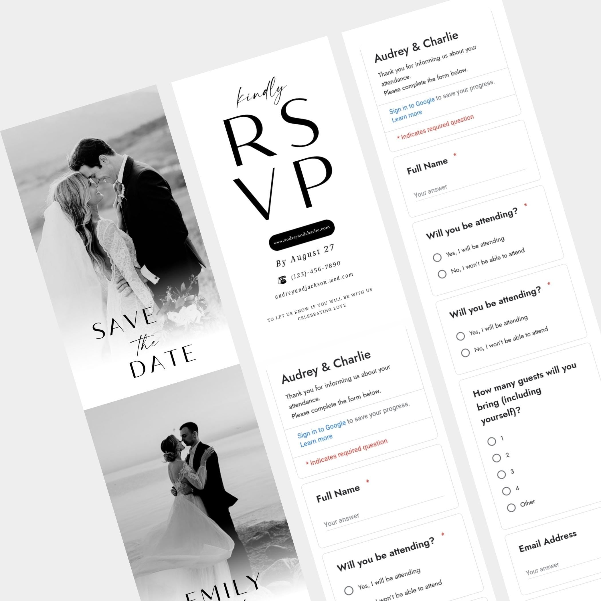 Interactive Wedding Invitation: RSVP, Map, Countdown Timer