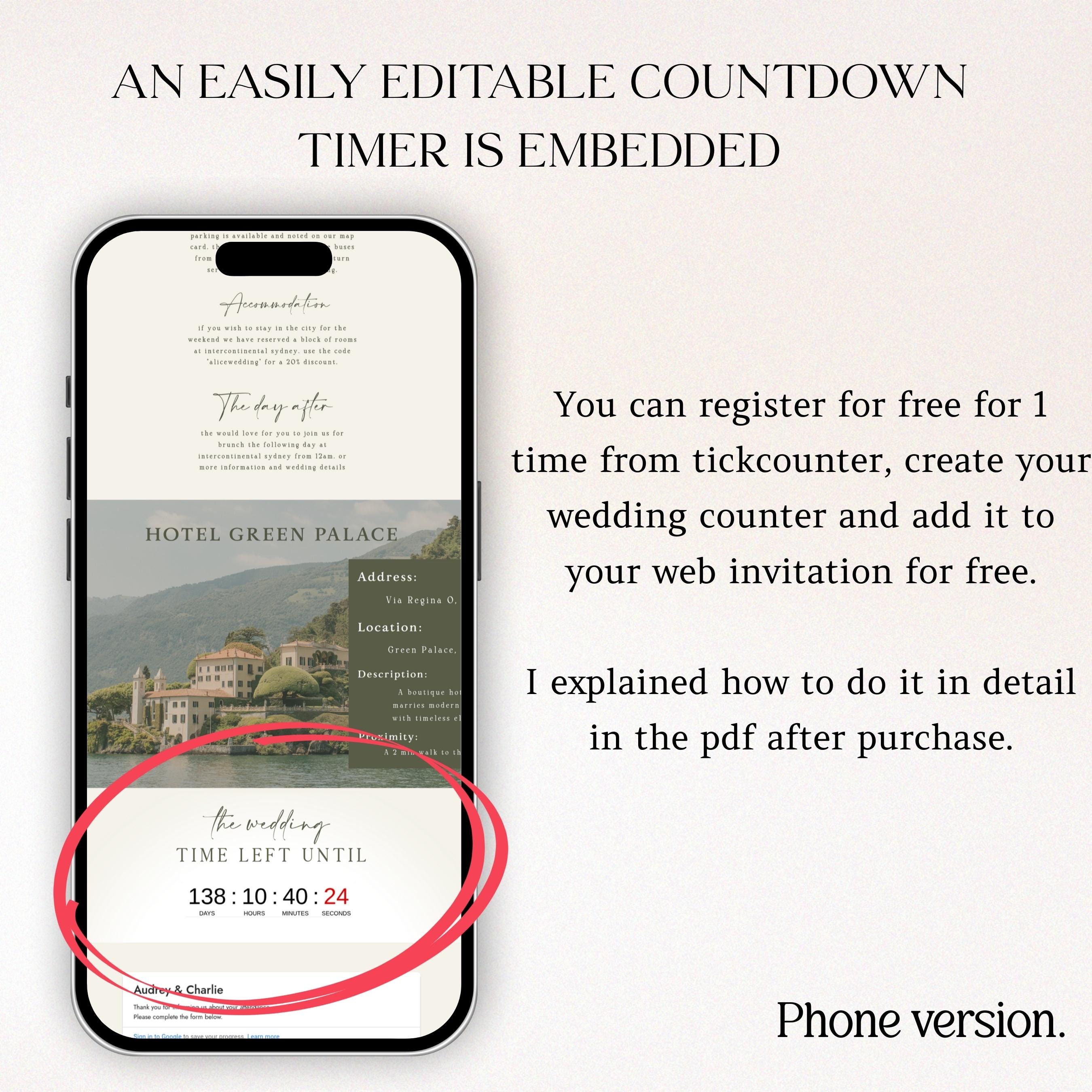 Editable Wedding Website Template - RSVP Tracker & Countdown Included