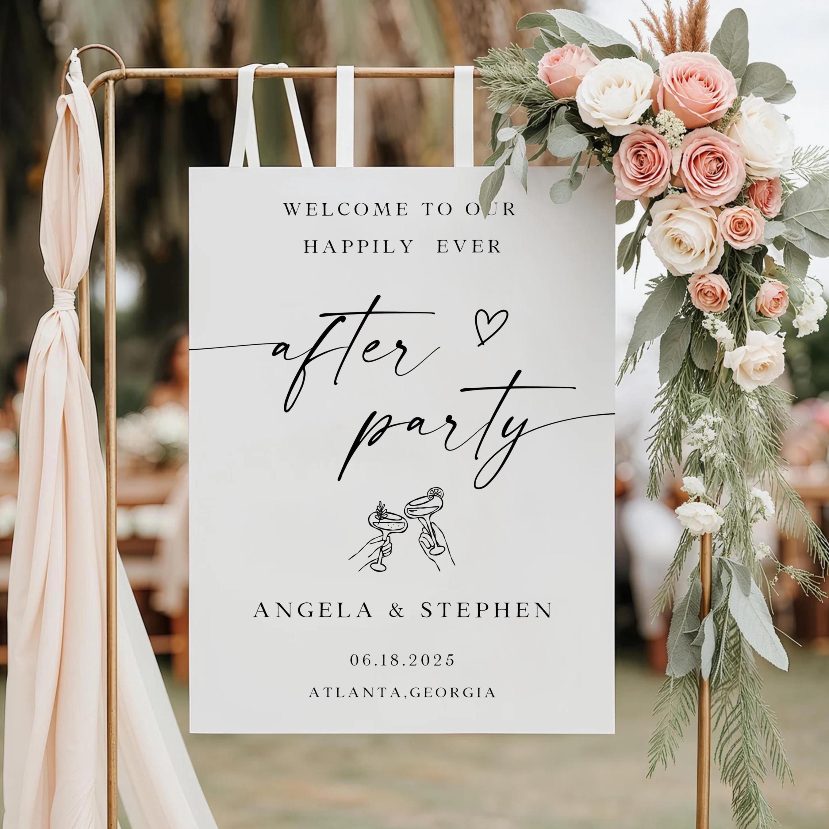 Editable Wedding Welcome Sign Template: Minimalist Reception Decor (Canva Template, Digital Download)