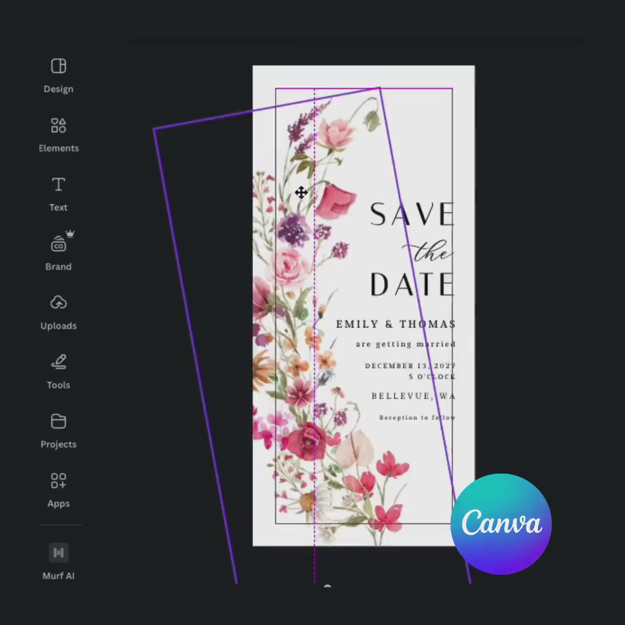 Wildflower Save the Date Template: Boho Floral Mobile Invite (Digital)