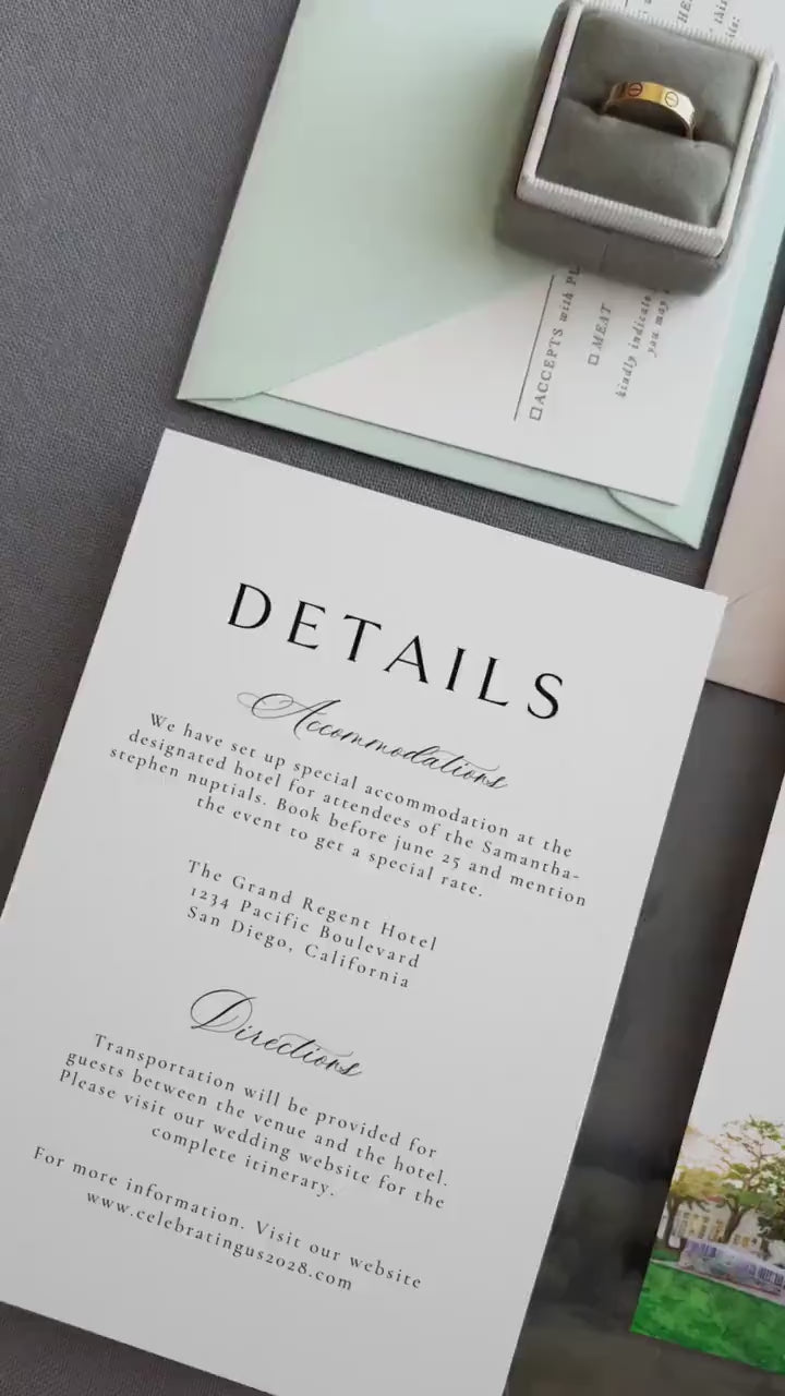 Custom Watercolor Venue Wedding Invitation Template
