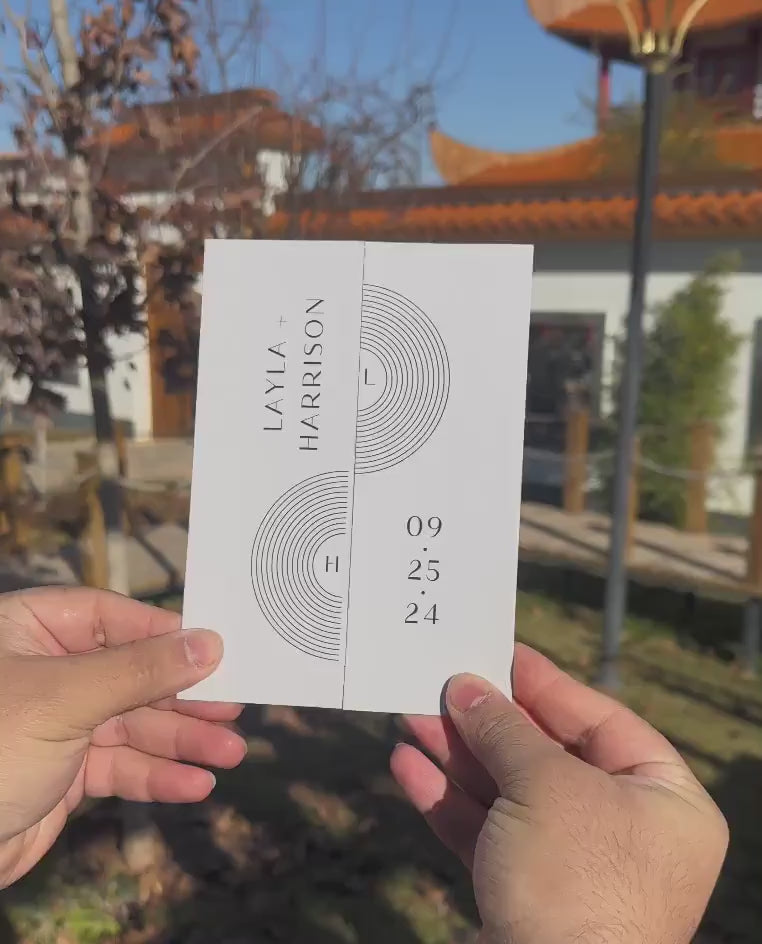 Watercolor Venue Wedding Invitation, Editable Gatefold Canva Template, Custom Invite